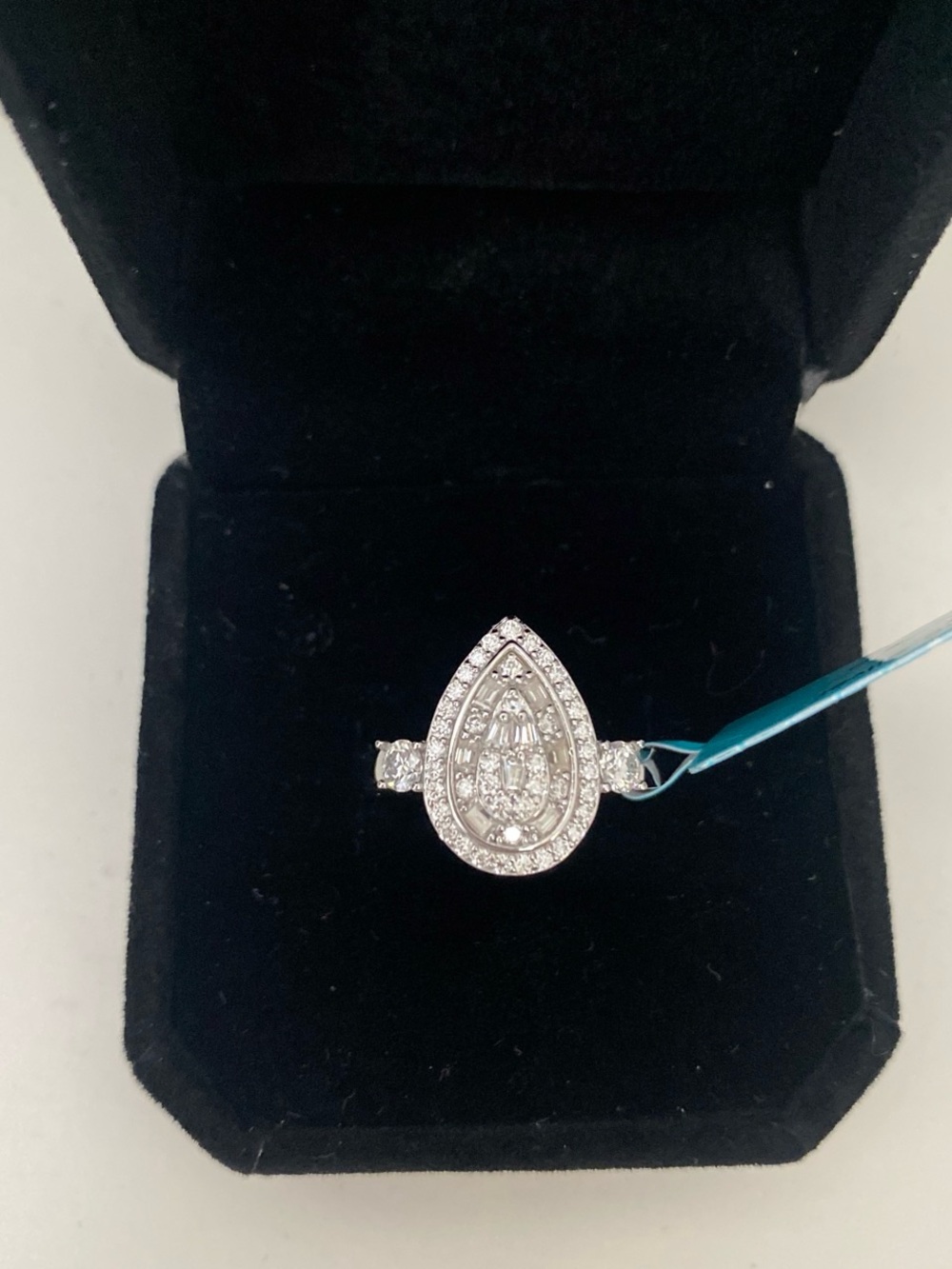 Pear Shaped Moissanite Ring Size 6